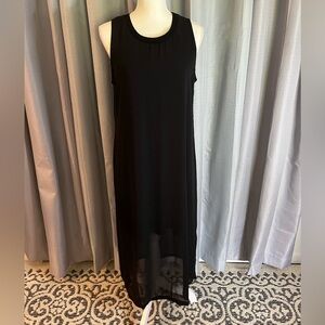 Soft surroundings black midi dress. Size petite small